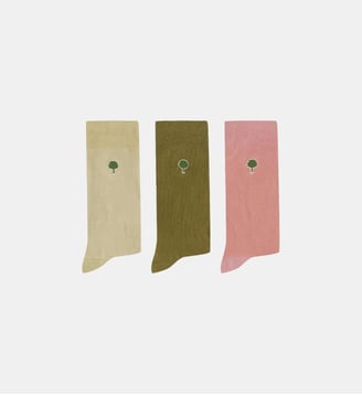 Chaussettes x3 hauteur mi-mollet - Faguo - Kaki
