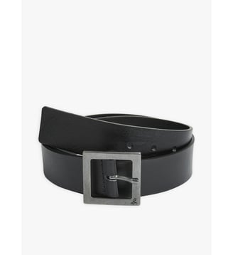 ceinture Scott en cuir noire - Agnès b. - Noir