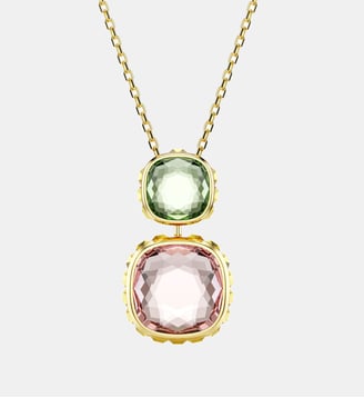 Pendentif Chroma, Taille coussin, Doré à l’or 18 carats (750/1000) - Swarovski - Multicolore