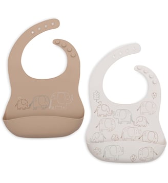 Lot de 2 bavoirs en silicone - Jollein - Marron