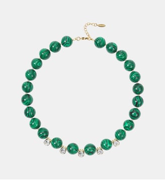Collier de perles avec gouttes strass EVORA - Hipanema - Émeraude