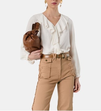 Chemise en crêpe à volants - CISANA - Gerard Darel - Écru