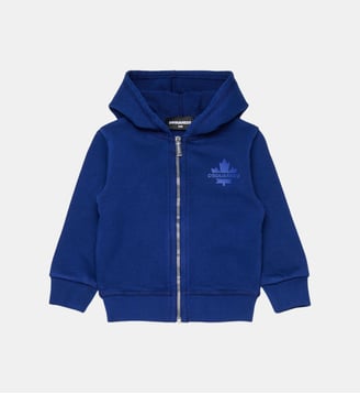 Sweat-shirt entièrement zippé avec Maple Leaf - Dsquared2 - Mazarine bleu