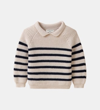 Pull laine mérinos bébé - Cyrillus X les 3 Tricoteurs - Cyrillus - Bleu foncé