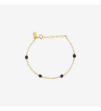 Bracelet indie amante hematite light gold/onyx Caroline Najman
