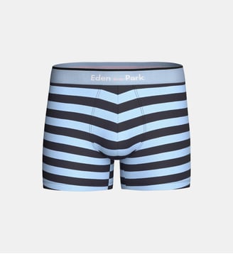 Boxer à rayures en coton - Eden Park - Bleu clair