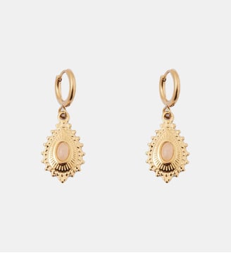 Boucles d'oreilles pendentif acier inoxydable doré et rose - Balaboosté - Rose