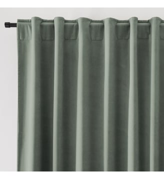 Rideau thermique velours pattes cachées - La Redoute Interieurs - Vert de gris