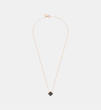 Collier, diamants noirs, or rose - Morganne Bello - Or rose