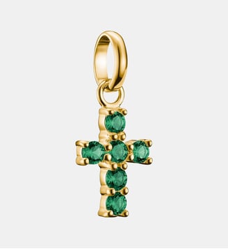 Charm croix avec nanocristal vert - Thomas Sabo - Or
