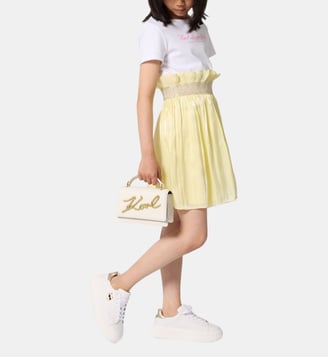 Robe manches courtes bi-matiere - Karl Lagerfeld Kids - Jaune