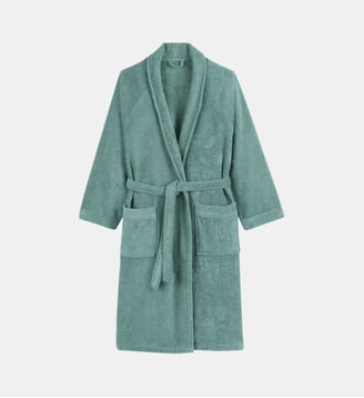Peignoir éponge col châle 450g/m² - La Redoute Interieurs - Eucalyptus