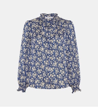 Chemise à fleurs et lurex - CASY - Gerard Darel - Encre