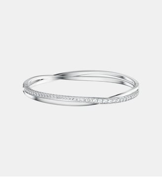 Bracelet-jonc Hyperbola, Métal rhodié - Swarovski - White et rrhodium plated