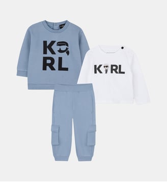 Ensemble sweat, pantalon et t-shirt - Karl Lagerfeld Kids - Bleu délavé