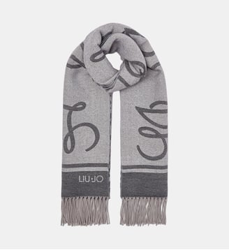 Étole Jacquard avec Logo - Liu Jo - Noir
