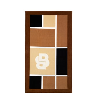 Serviette de plage  en velours - Boss Home - Camel
