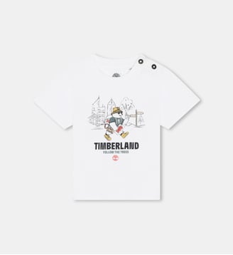 T-shirt à col rond pressionné - Timberland - Blanc