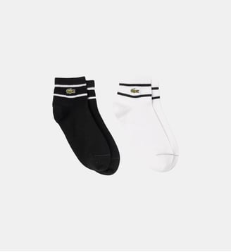 Lot de 2 paires de chaussettes rayées - Lacoste - Noir et blanc