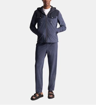 Blouson rocelan col capuche coupe regular - Fusalp - Pinstripe et marin