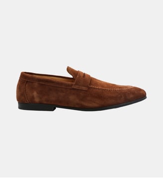 Mocassin orso - cuir velours - Colisée Paris - Marron foncé