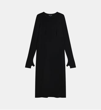 robe Oriane en jersey crêpe noir - Agnès b. - Noir