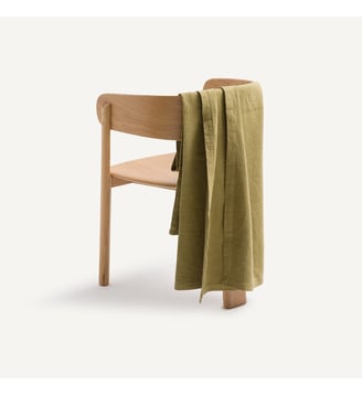 Plaid lin épais - AM.PM - Vert mousse