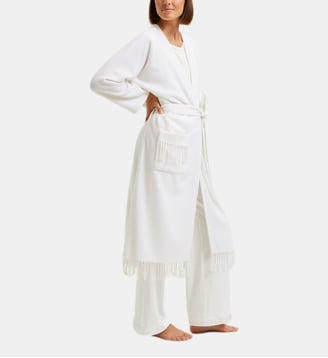 Poncho long  en laine polyamide - Laurence Tavernier - Écru