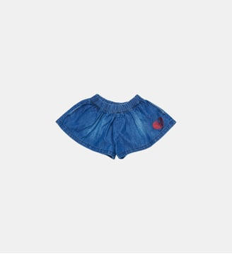 Short en denim avec logo imprimé - Diesel Kids - Denim bleu
