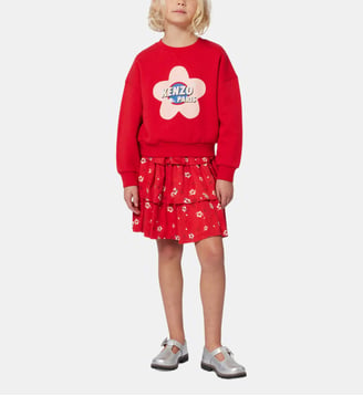 Sweat en molleton - Kenzo Kids - Rouge foncé