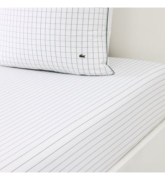 Drap housse en percale de coton Lacoste Home