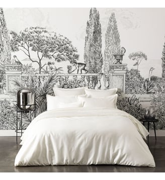 Housse de couette unie en satin de coton bio, TEOPHILE - Alexandre Turpault - Blanc hermine