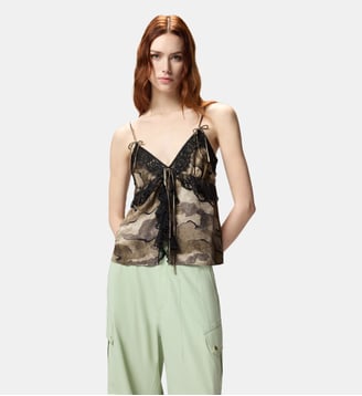 Top camouflage à dentelle Pinko