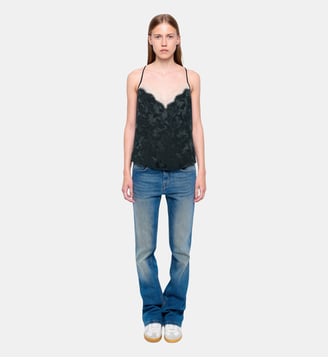 Caraco Cespa 100% Soie - Zadig&Voltaire - Vert gloom