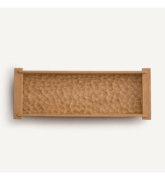 Plateau rectangulaire en chêne massif gougé, profondeur 18 cm - AM.PM - Chêne naturel