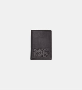 Portefeuille en cuir avec logo relief - Serge Blanco - Marron