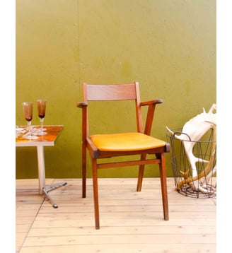 Chaise en bois Claude N°1587- Produit chiné - Debongout - Marron