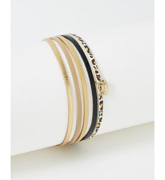 bracelet cuirs Artiste Black Léo - Flowers for Zoe - Noir