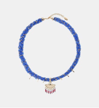 Collier de perles avec pampilles et pendentif BILKIS - Hipanema - Bleu