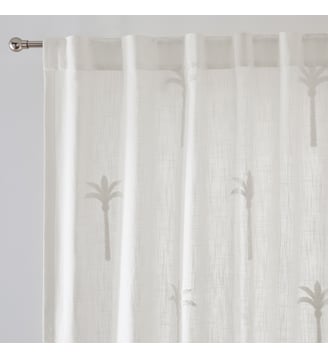 Rideau motif palmiers bouclette, en coton - La Redoute Interieurs - Écru