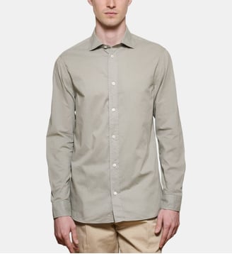 Chemise vert amande en voile de coton coupe droite - Atelier Privé - Multicolore