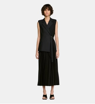 Robe longue portefeuille 2 en 1 - Sandro - Noir