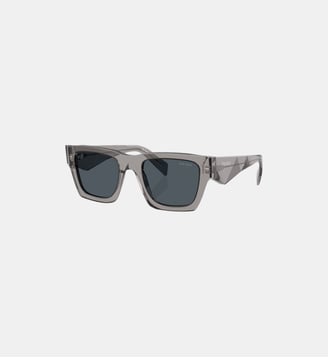 Lunettes de soleil Pillow PR A06S - Prada - Gris foncé transparent