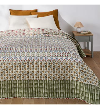 Dessus de lit matelassé coton, imprimé - La Redoute Interieurs - Multicolore