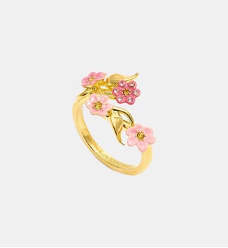 Bague ajustable fleurs de jasmin roses - Les Néréides - Violet