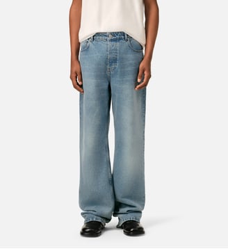 Jean coupe large en coton - AMI Paris - Bleu used