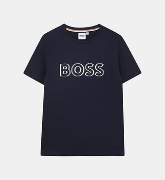 T-shirt manches courtes - BOSS Kidswear - Bleu cargo