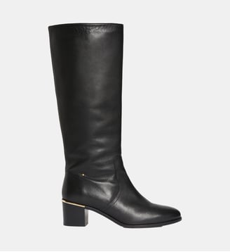 Bottes cavalière en cuir lisse - Vanessa Bruno - Noir