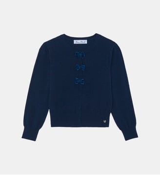 Cardigan -  laine nœuds - Tartine Et Chocolat - Marine