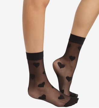 Socquettes cœur multiples Style - Dim - Noir